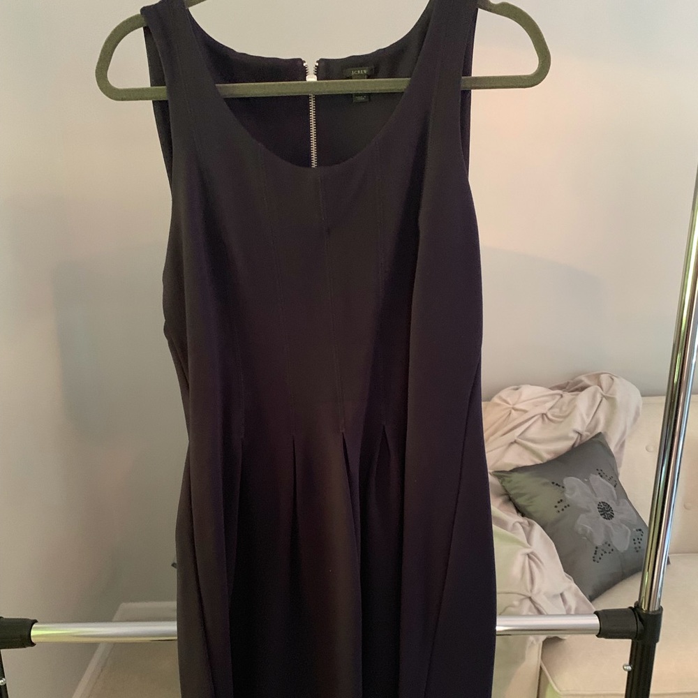 Navy J Crew fit and flare dress